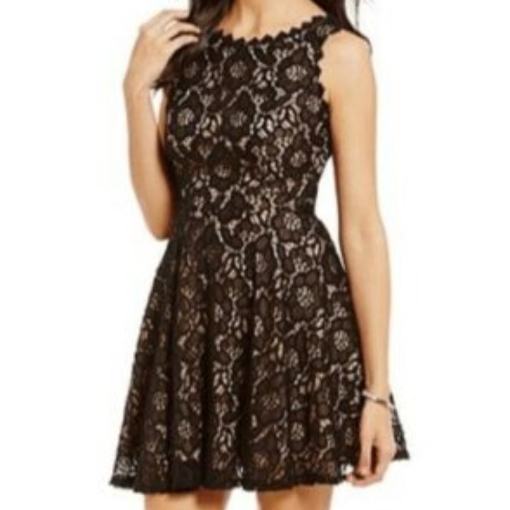 Jodi Kristopher Fit & Flare Black Lace